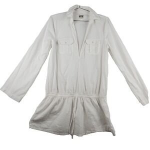 Converse Tunic Top Womens Small White Cotton Long Sleeve Cottagecore Lightweight